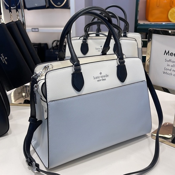 Kate Spade Madison Colorblock Saffiano Leather Medium Satchel
Platinum Grey
NWT - Picture 16 of 16